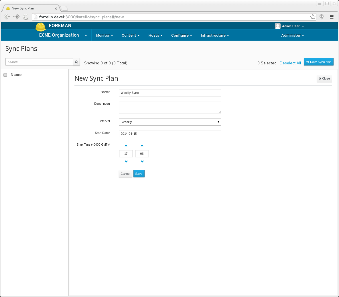 Creating a Sync Plan