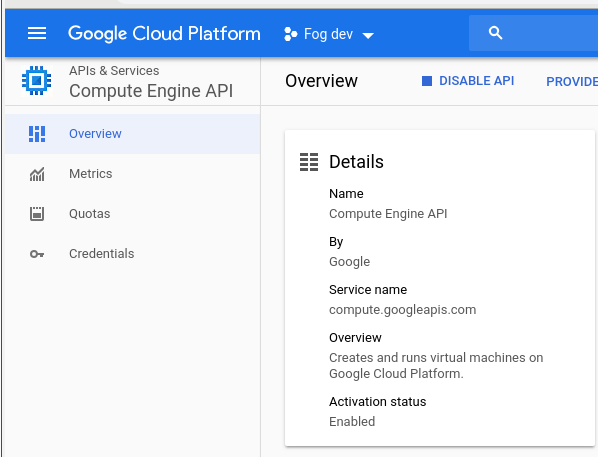 Compute Engine API Overiew